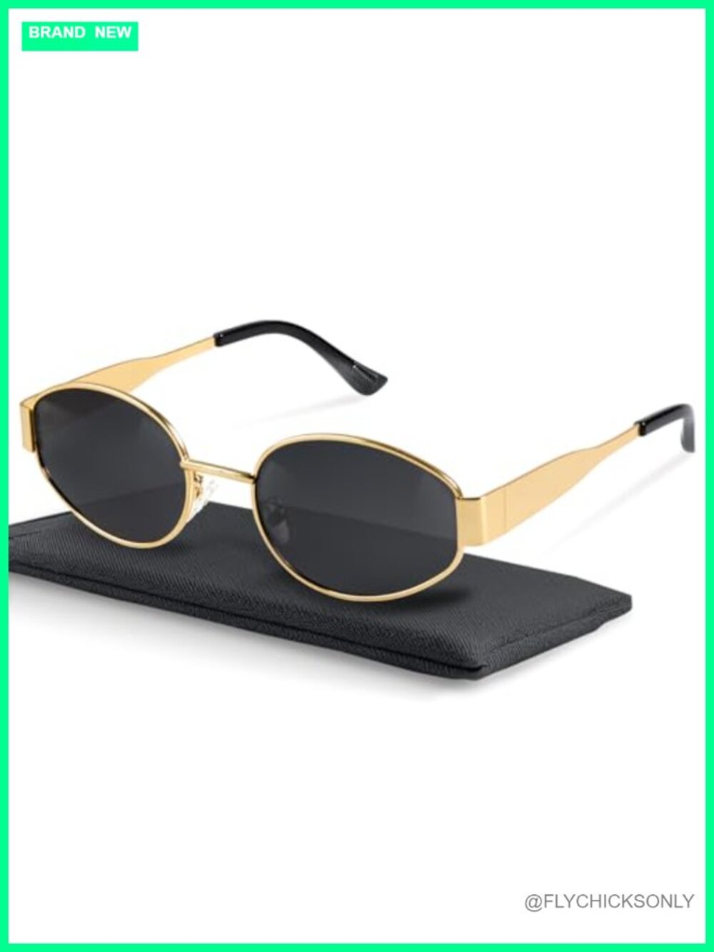 Retro Polarized Oval Sunglasses UV400 Metal Frame